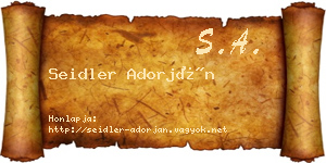 Seidler Adorján névjegykártya